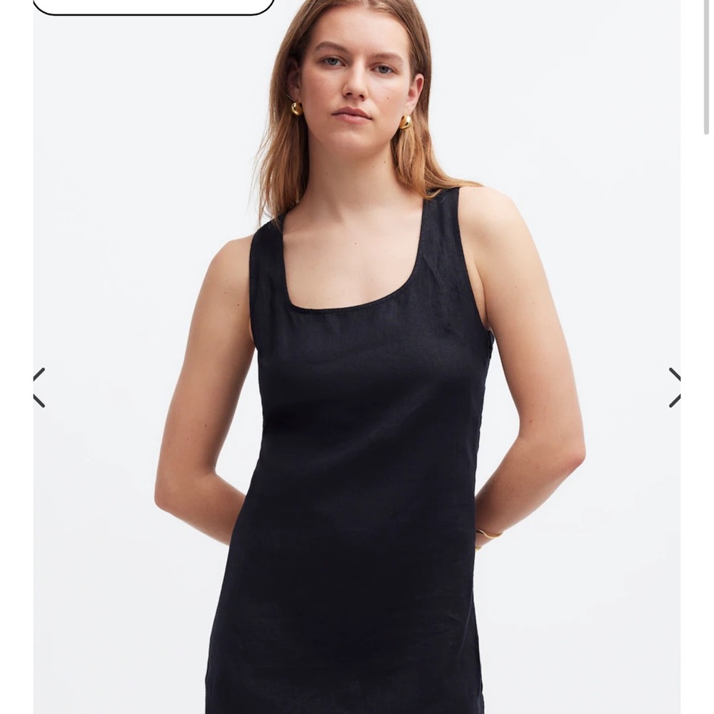 Madewell Cross-Back A-Line Mini Dress in Linen-sz 10